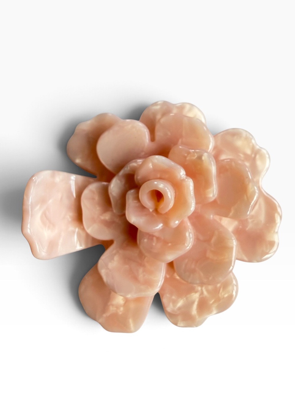 Light Pink Acrylic Flower Hair Clip Large New